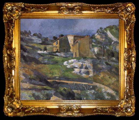 framed  Paul Cezanne house near the valley, ta009-2